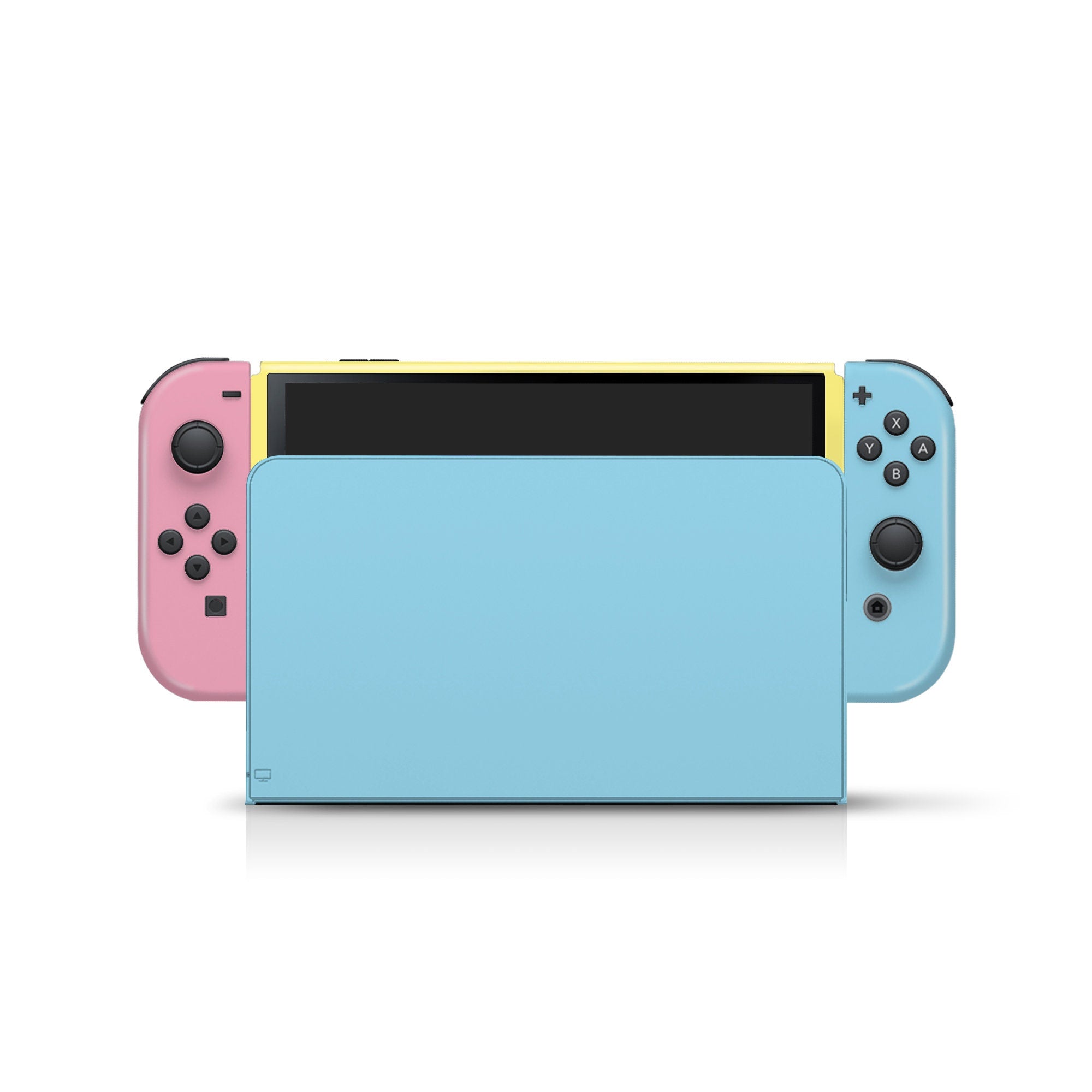 Blue Nintendo switches oled skin, Pastel Colorwave switch oled skin Color Blocking Full wrap cover 3m