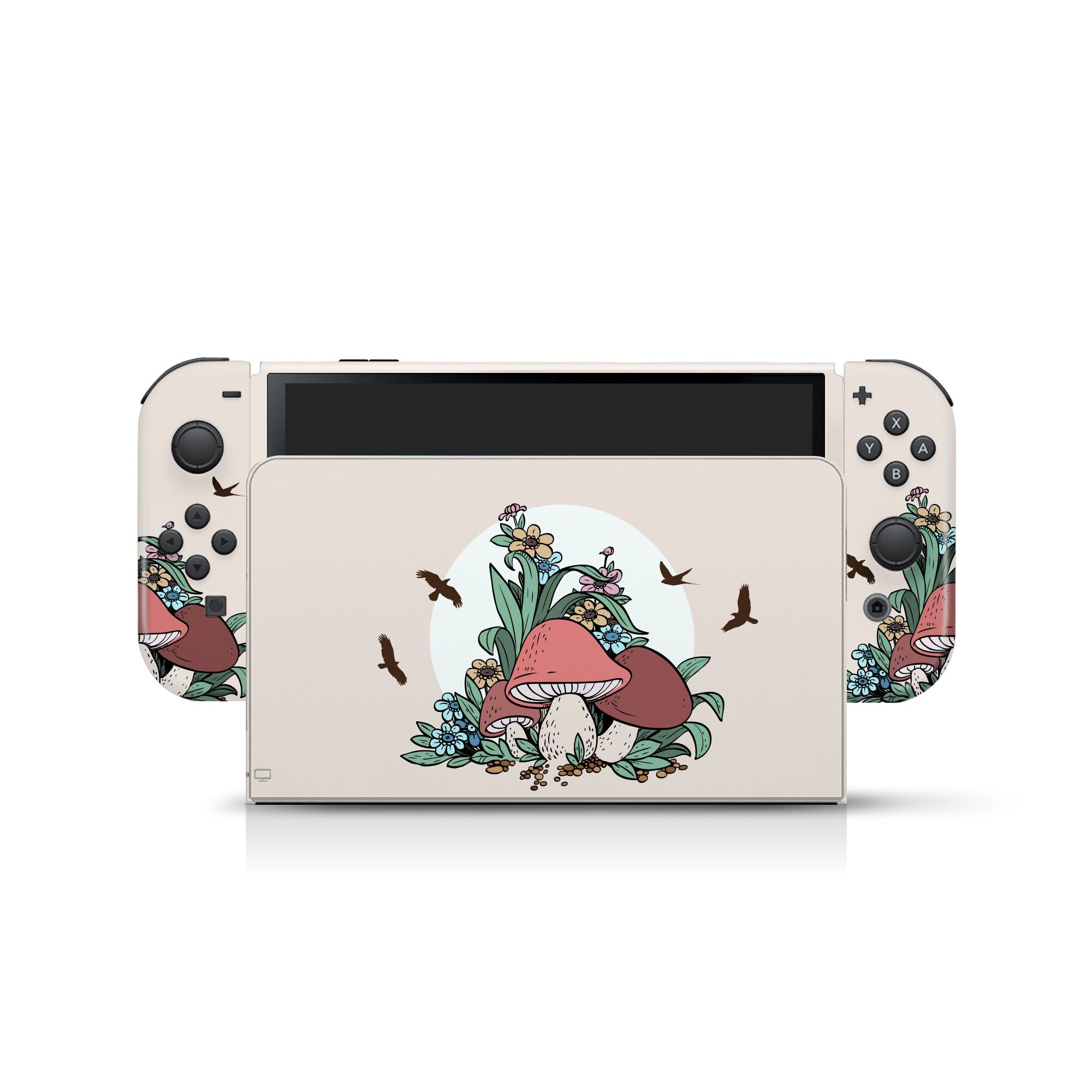 Nintendo switches oled skin Mushroom, Cute Kawaii switch oled skin 