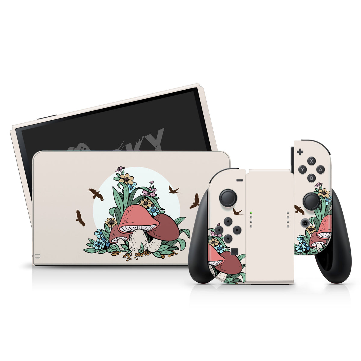 Nintendo switches oled skin Mushroom, Cute Kawaii switch oled skin Full wrap 3m