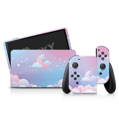 Clouds Nintendo switches oled skin, Moon Blue pastel switch oled skin Full wrap 3m