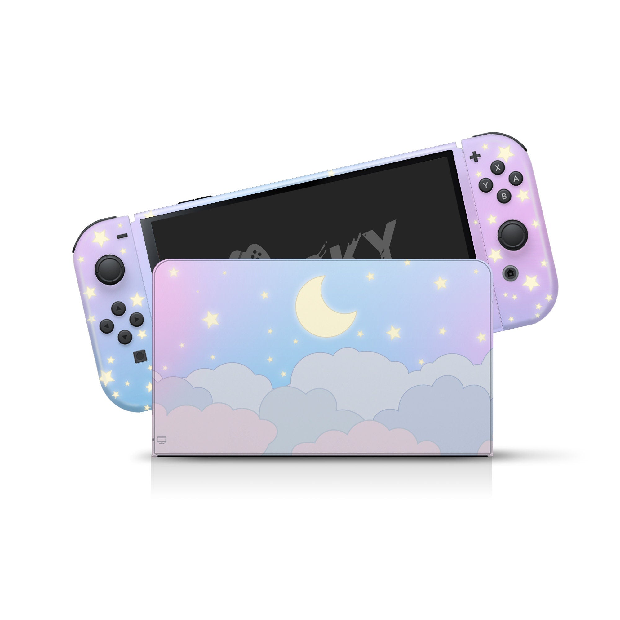 Nintendo switches oled skin Clouds, Moon Blue pastel switch oled skin Full wrap 3m