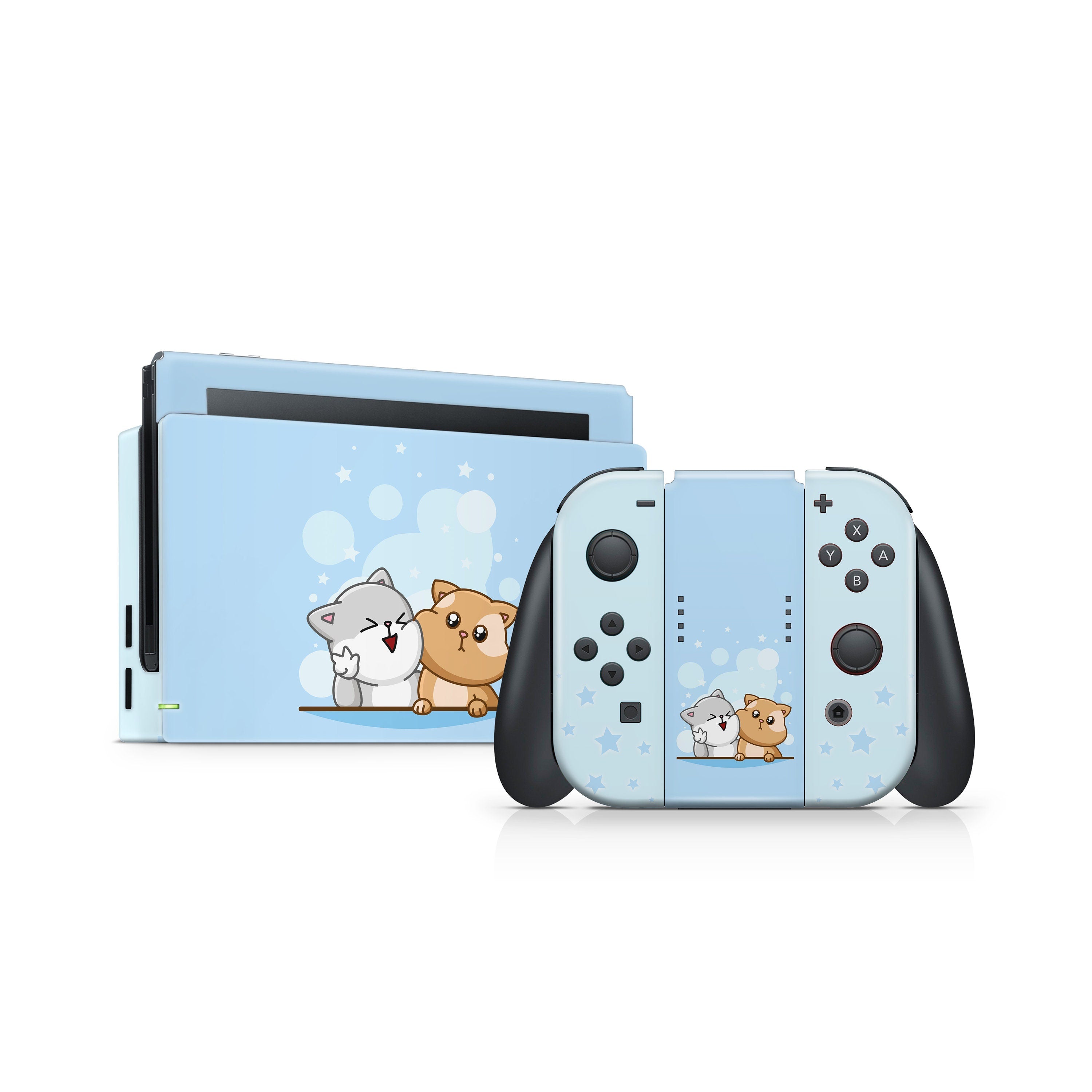 Cute Cats nintendo switches skin, Kawaii switch skin, Pet pastel switch skin Full wrap 3m