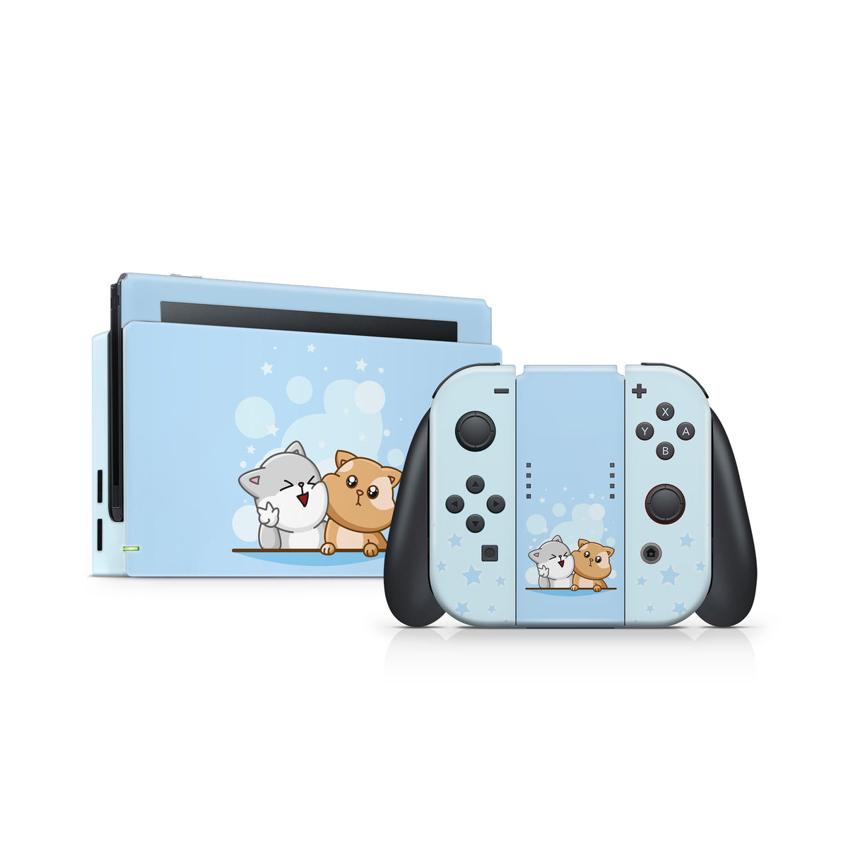 TACKY DESIGN Cute Cats Nintendo Switch Skin Wrap | Kawaii Pet Pastel 3M Vinyl Cover