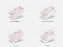 4PCS Credit Card Skin Sakura, Includes 4 variations, Debit Card Stickers cherry blossom 3M Vinyl Waterproof, Bubble-Free Installation,