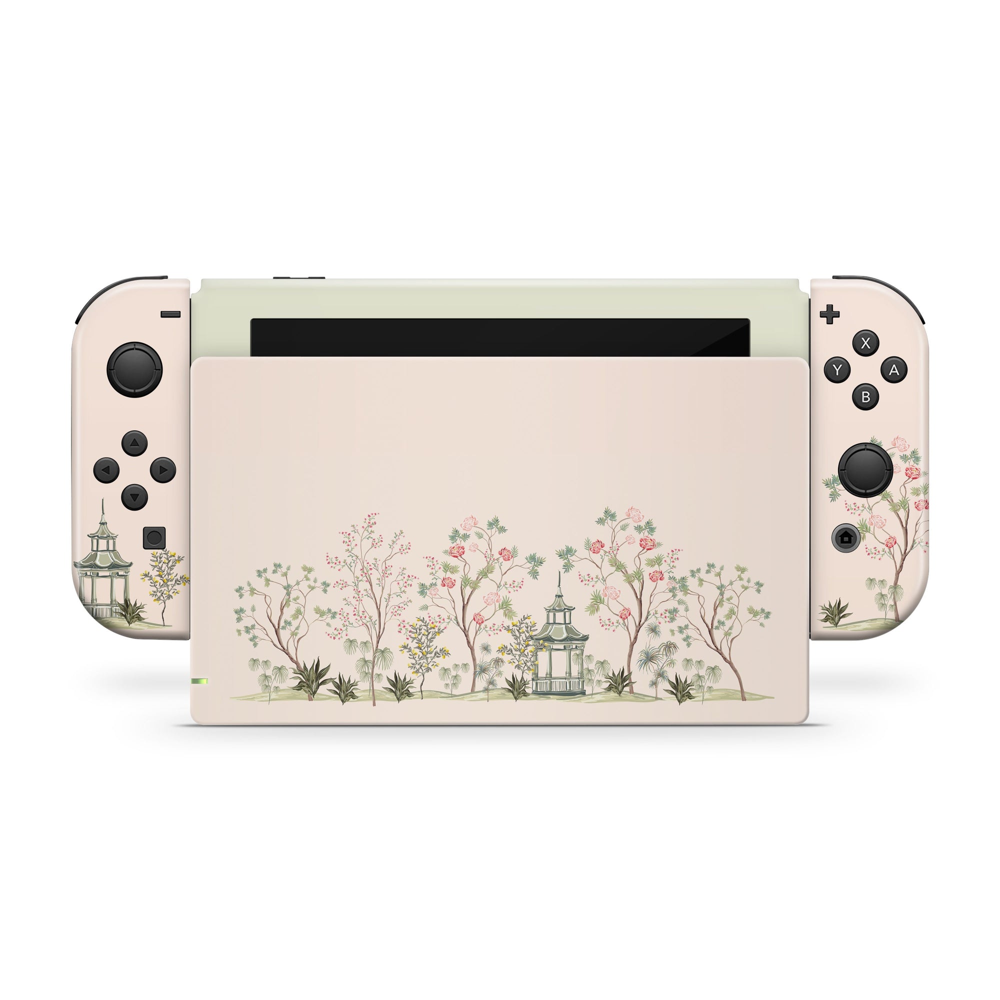 Nintendo switches skin Green & CREAM , japanese Sakura switch skin Cherry Blossom Full cover 3m