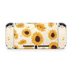 Yellow Sunflower nintendo switches skin, Flowers switch skin pink Premium vinyl 3m Decal sticker Full wrap cover