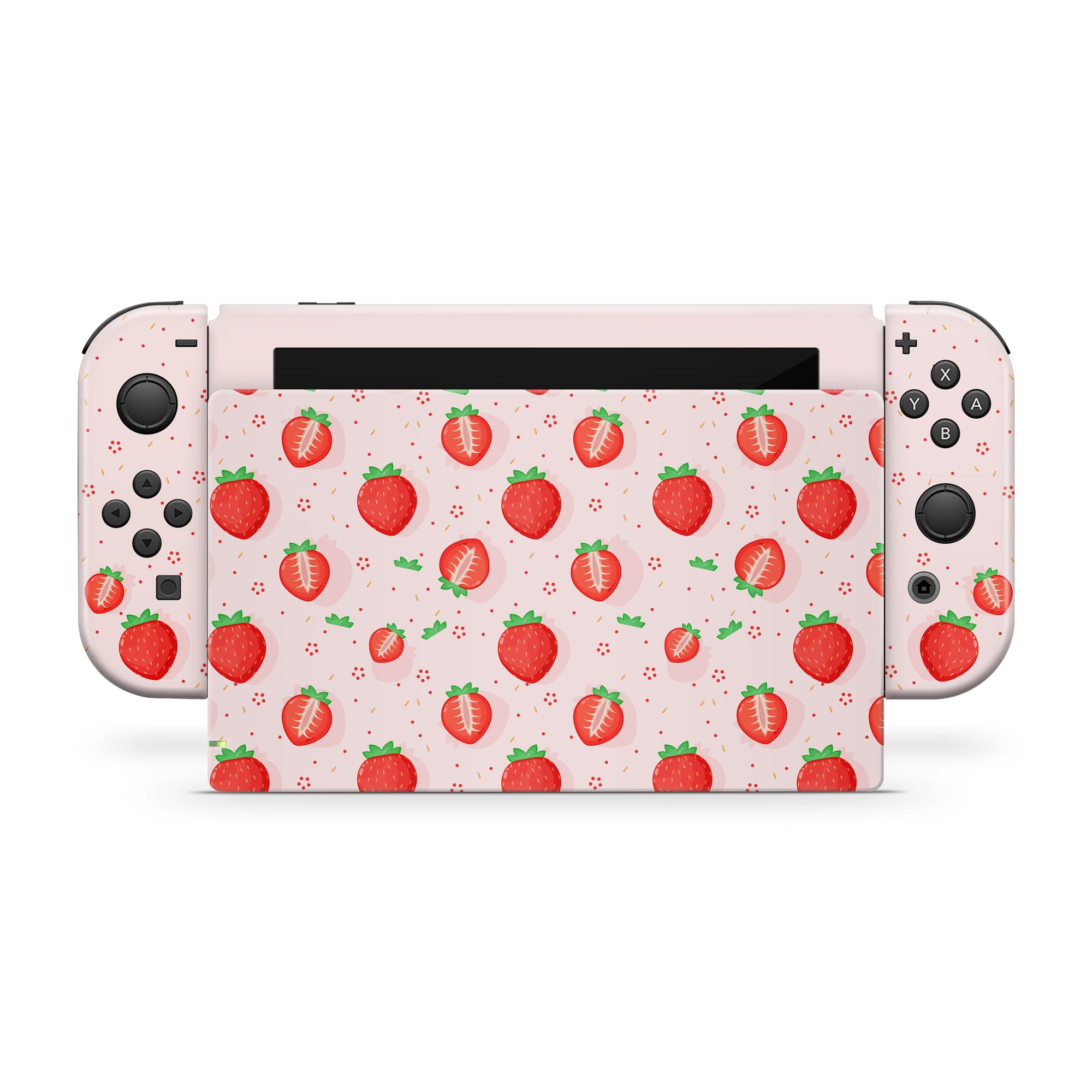 Kawaii strawberry nintendo switches skin ,Pink switch skin vinyl 3m Decal sticker Full wrap cover