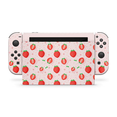 Kawaii strawberry nintendo switches skin ,Pink switch skin vinyl 3m Decal sticker Full wrap cover