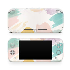 Nintendo switch lite skin watercolor, Pastel brush switches lite skin, Full wrap 3m vynl sticker