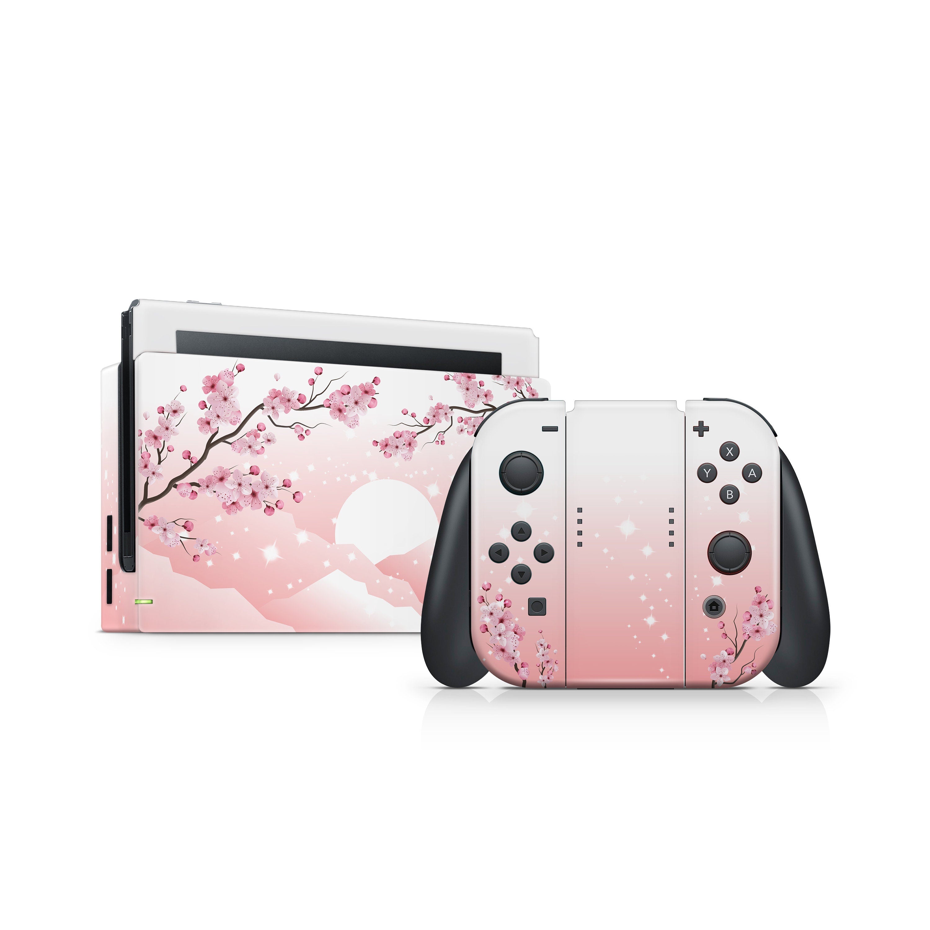 Nintendo switches skin Cherries blossoms, Pink Flowers sakura switch skin Full cover 3m