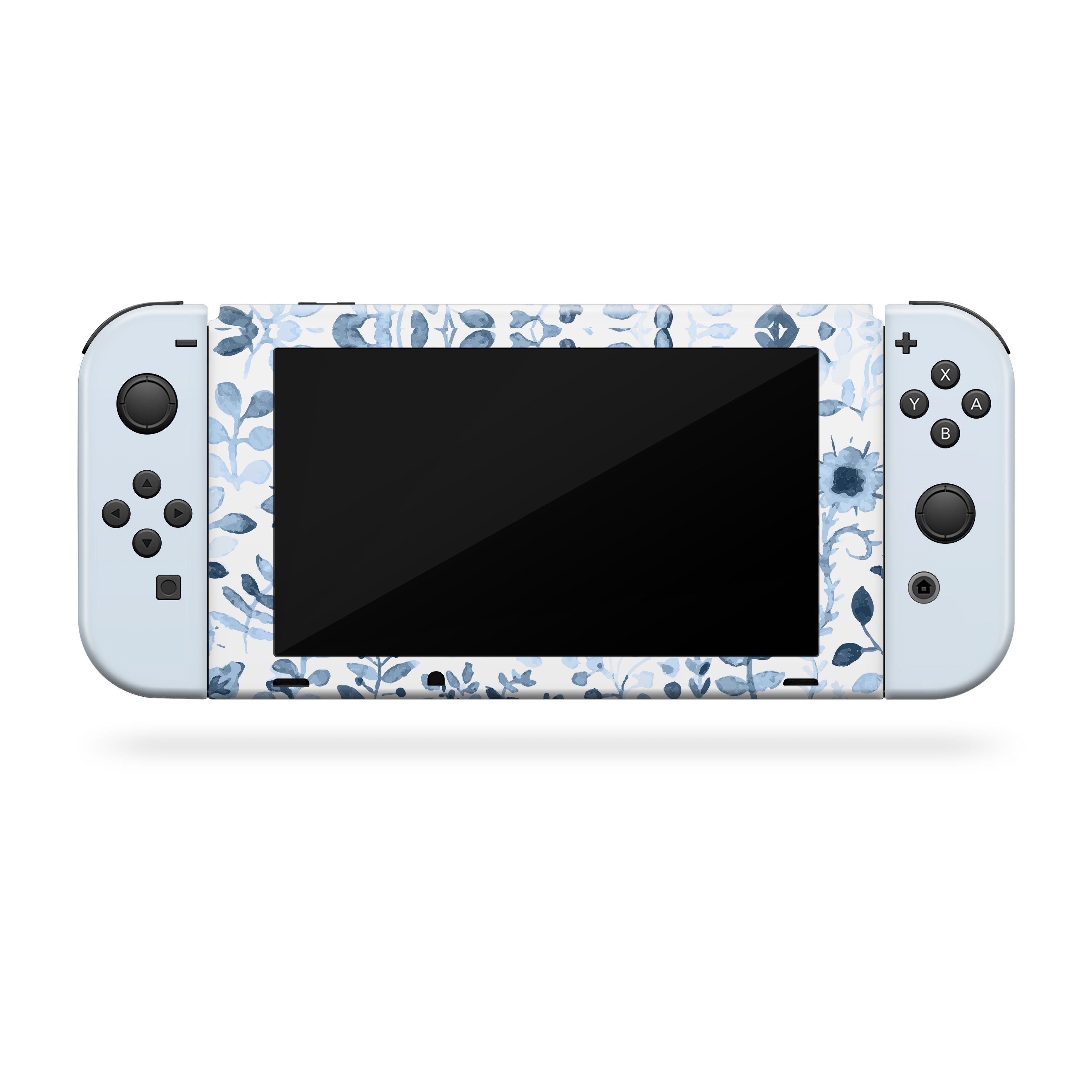 Nintendo switches skin Flowers, Blue switch skin Full cover decal vinyl 3m stickers