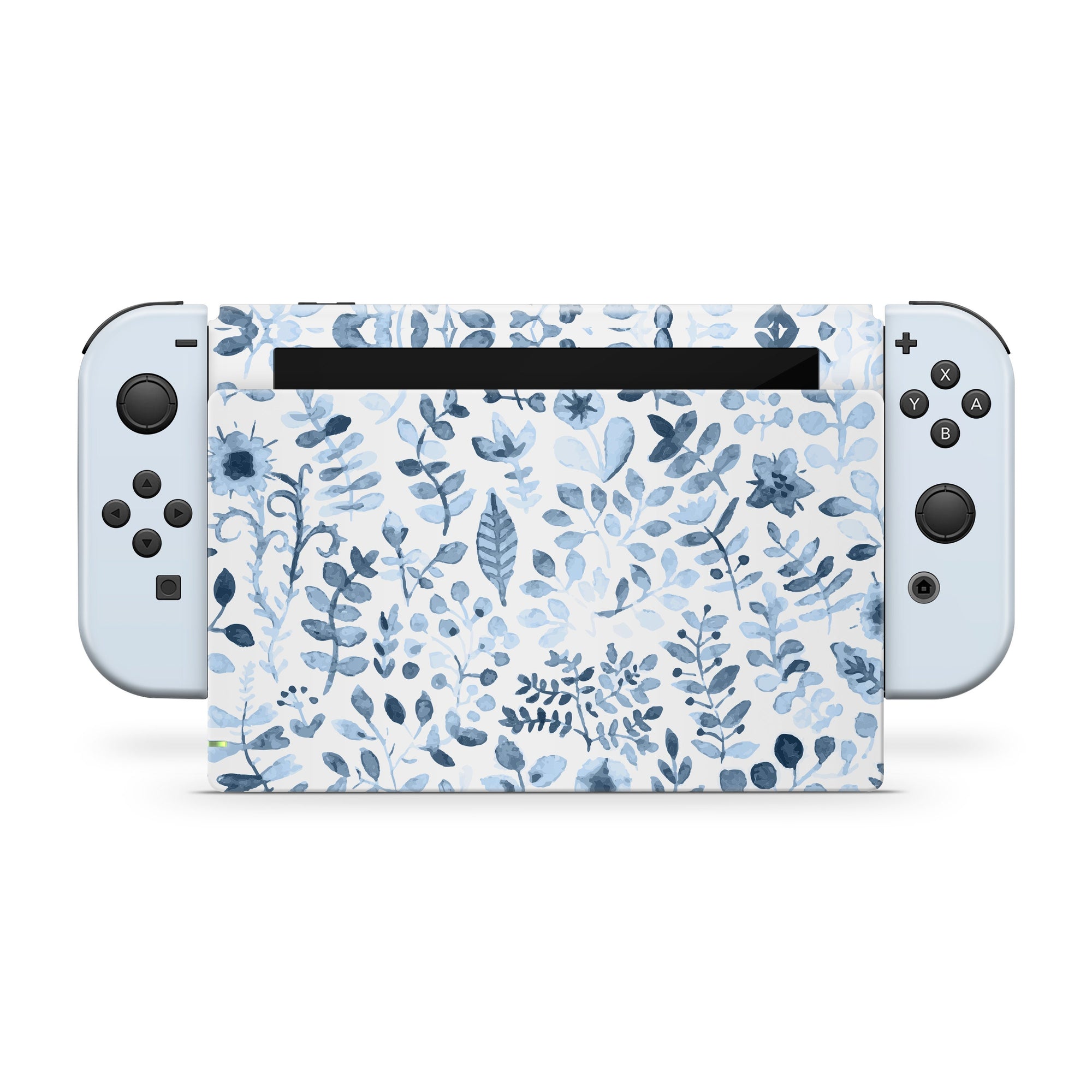 Nintendo switches skin Flowers, Blue switch skin Full cover decal vinyl 3m stickers