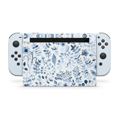 Nintendo switches skin Flowers, Blue switch skin Full cover decal vinyl 3m stickers