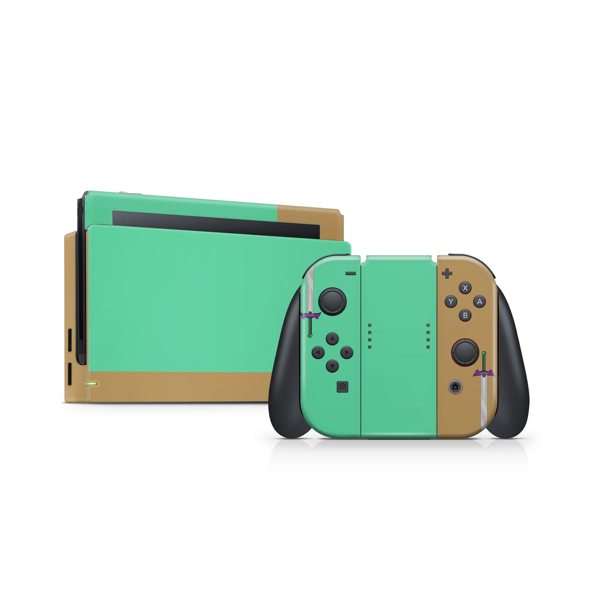 The Legend nintendo switches skin ,Colorwave switch skin Green Color Blocking skin Full cover 3m