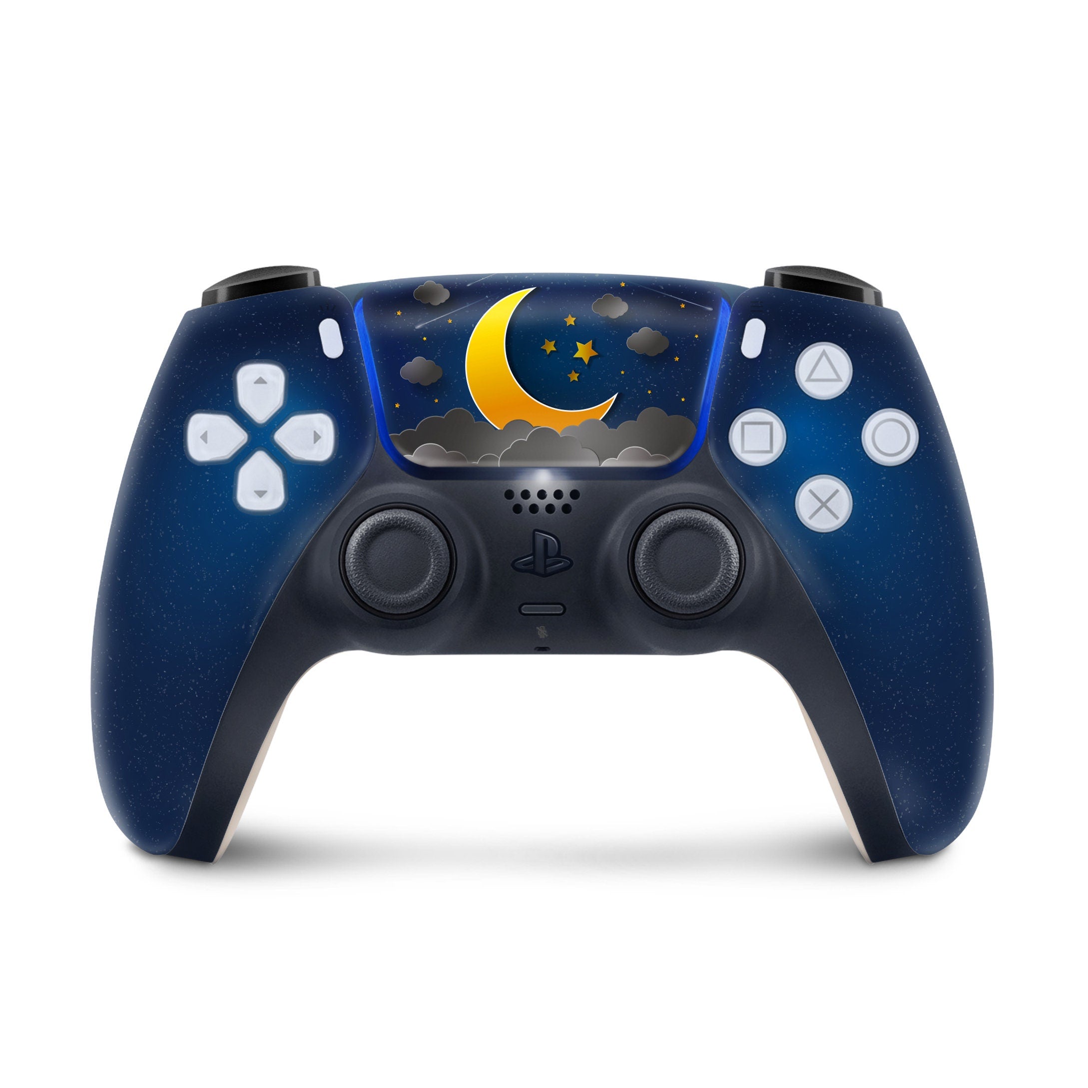 Blue Ps5 skin moon, Playstation 5 controller skin clouds, Vinyl 3m stickers Full wrap cover