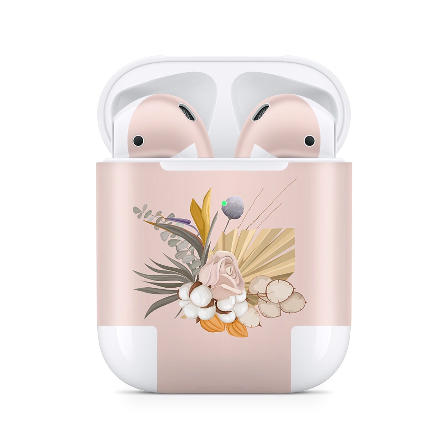 Boho Flowers Apple Airpod Skins, Pink Airpods Sticker for airpods 1 & 2 Vinyl 3m, Airpods skin earbuds, Airpods Protective Full wrap Cover