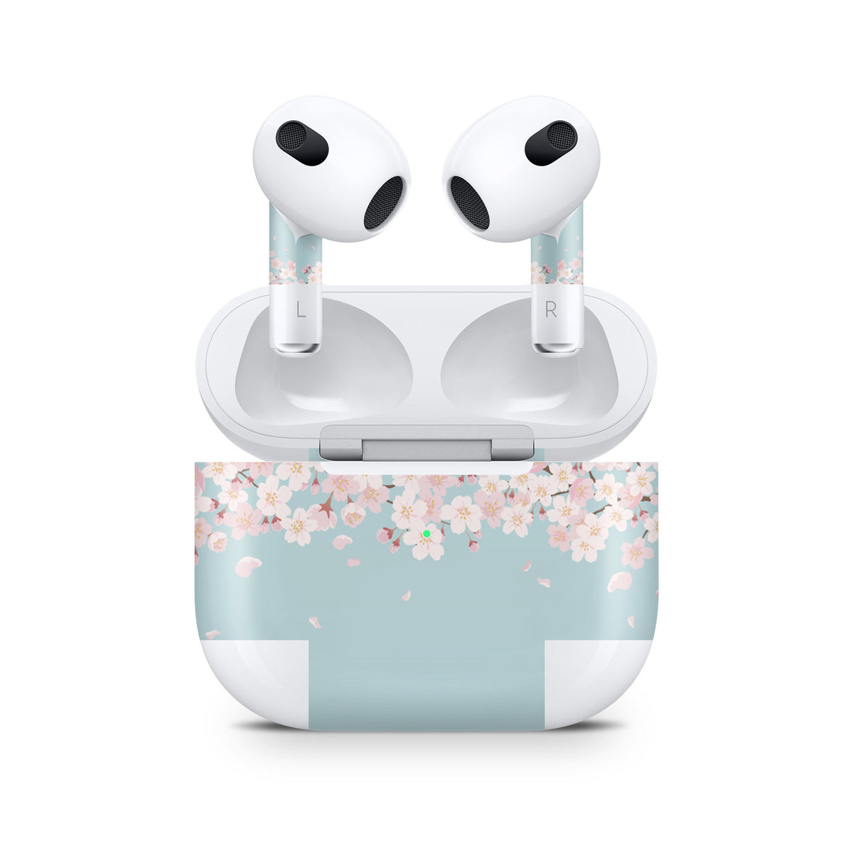 Sakura Apple Airpod Skins, Blue Airpods Sticker for Airpods 3 skin Vinyl 3m, Airpods skin earbuds, Airpods Protective Full wrap Cover