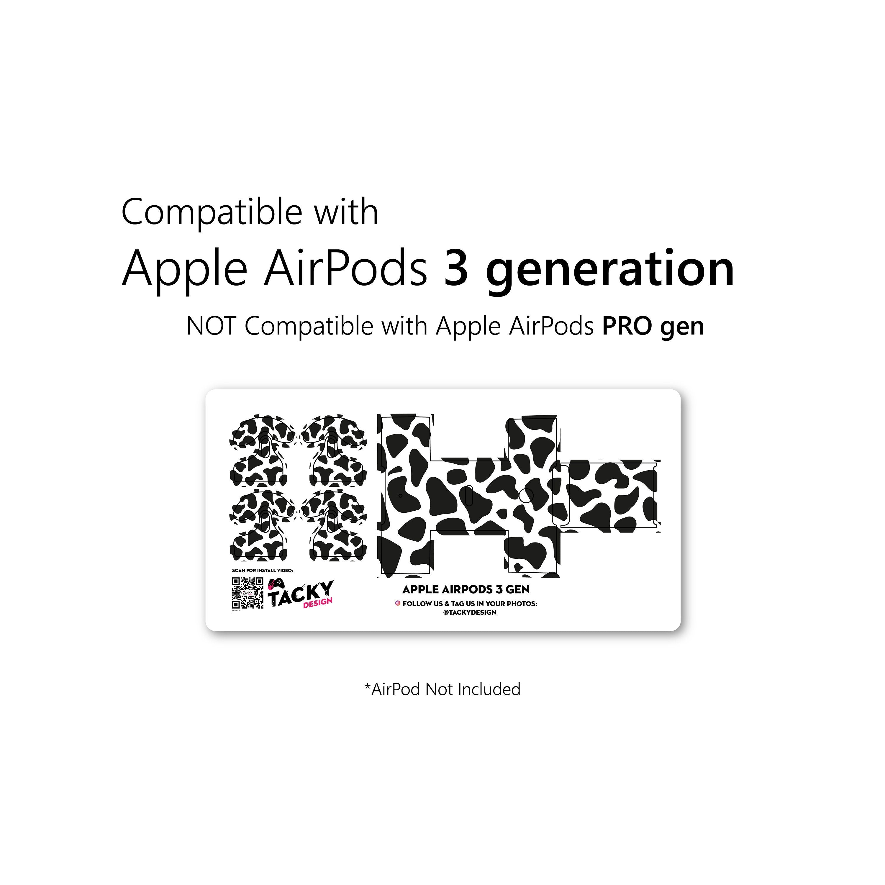 Dalmatian Apple Airpod Skins, Leopard Airpods Sticker for Airpods 3 skin Vinyl 3m, Airpods skin earbuds, Airpods Protective Full wrap Cover