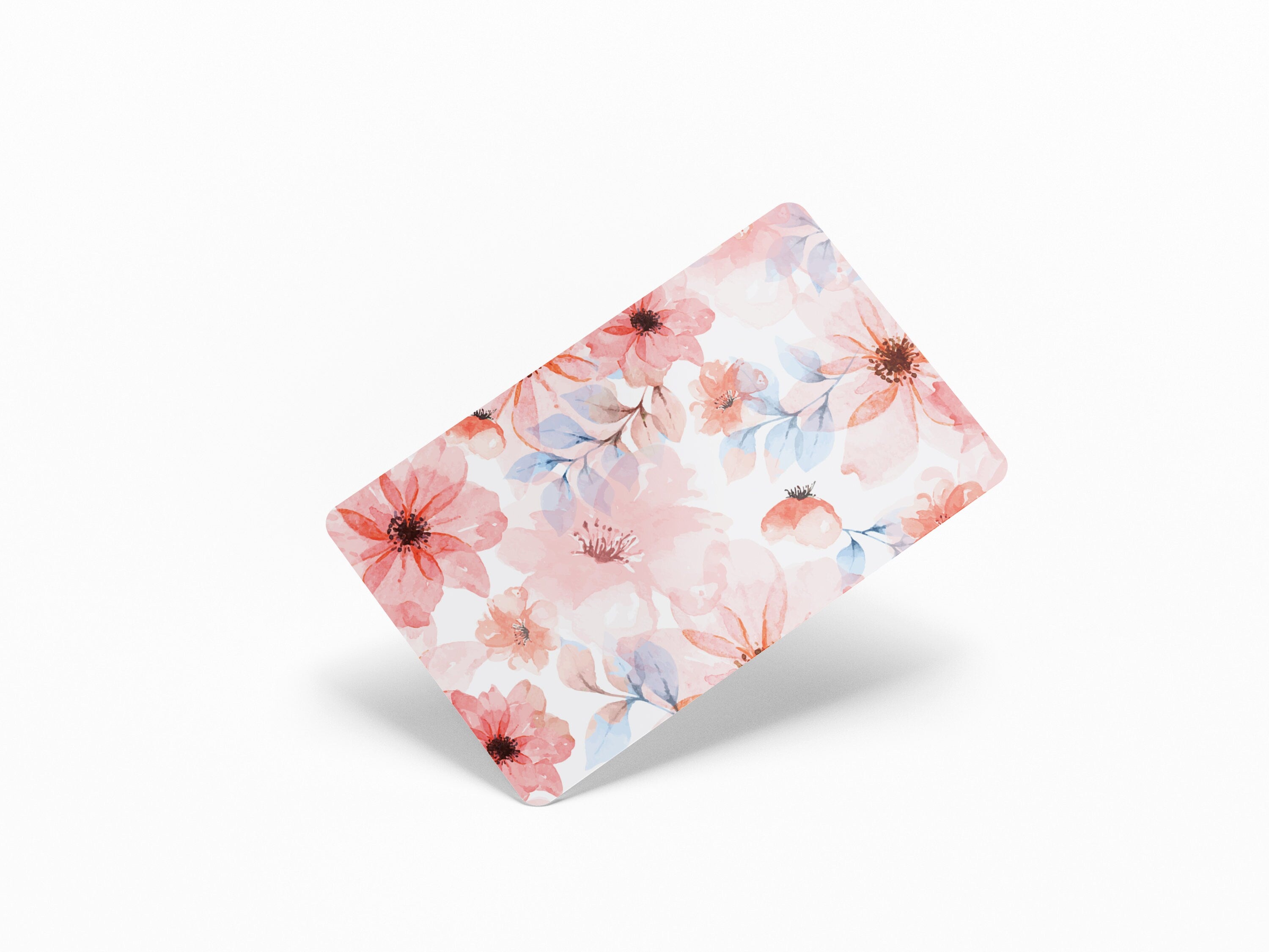 4PCS Credit Card Skin watercolor, Includes 4 variations for Debit Card Stickers Flowers 3M Vinyl Waterproof, Bubble-Free Installation,