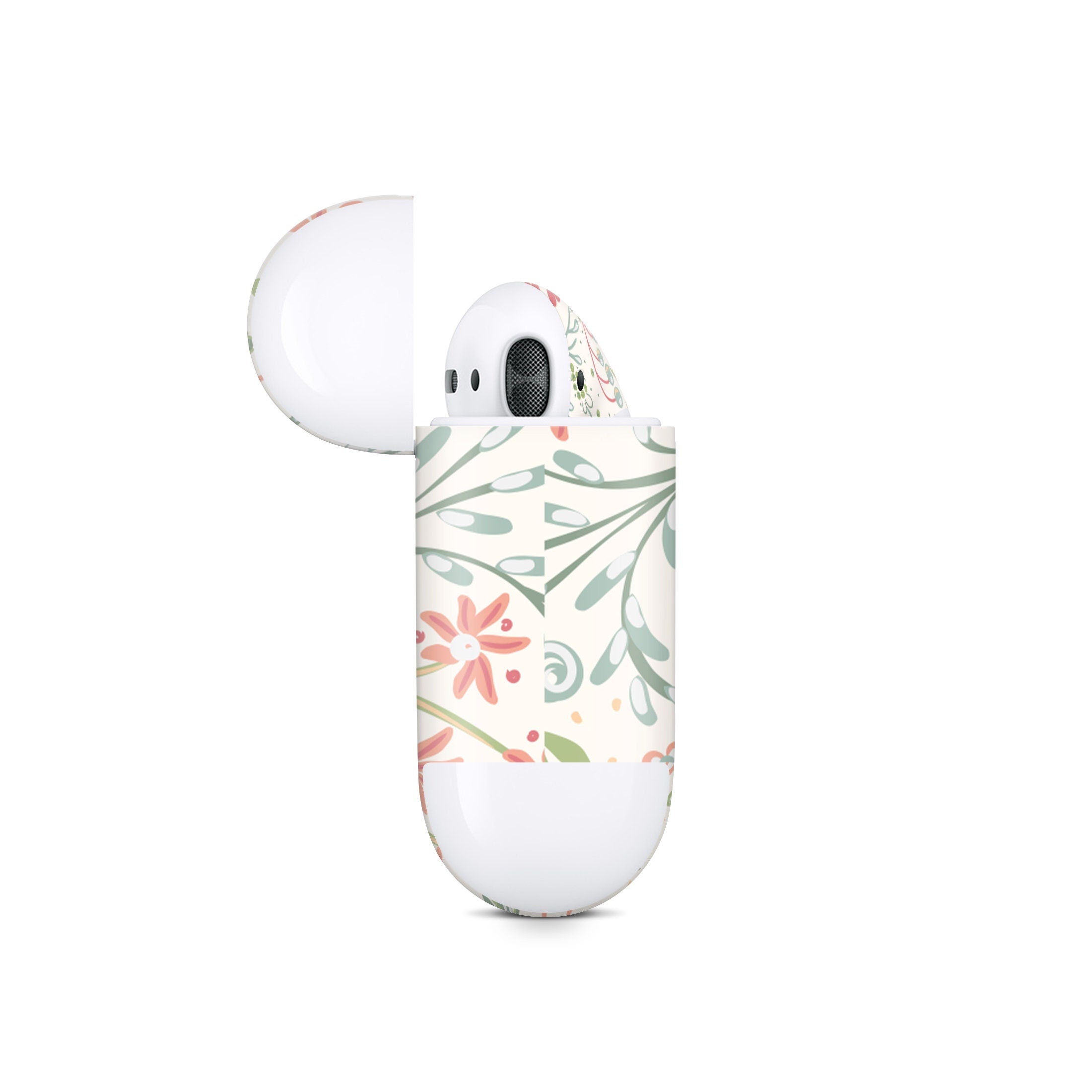 Floral Apple Airpod Skins, Flowery Airpods Sticker for airpods 1 & 2 Vinyl 3m, Airpods skin earbuds, Airpods Protective Full wrap Cover