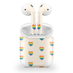 Hearts Apple Airpod Skins, Beige Airpods Sticker for airpods 1 & 2 Vinyl 3m, Airpods skin earbuds, Airpods Protective Full wrap Cover