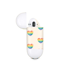 Hearts Apple Airpod Skins, Beige Airpods Sticker for airpods 1 & 2 Vinyl 3m, Airpods skin earbuds, Airpods Protective Full wrap Cover