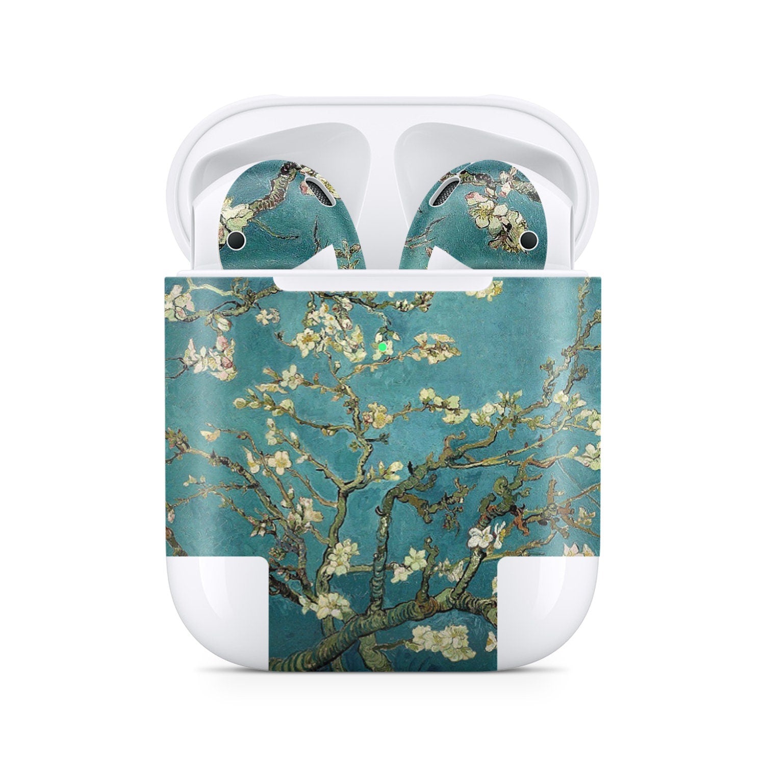 Sakura Apple Airpod Skins, Green Airpods Sticker for airpods 1 & 2 Vinyl 3m, Airpods skin earbuds, Airpods Protective Full wrap Cover