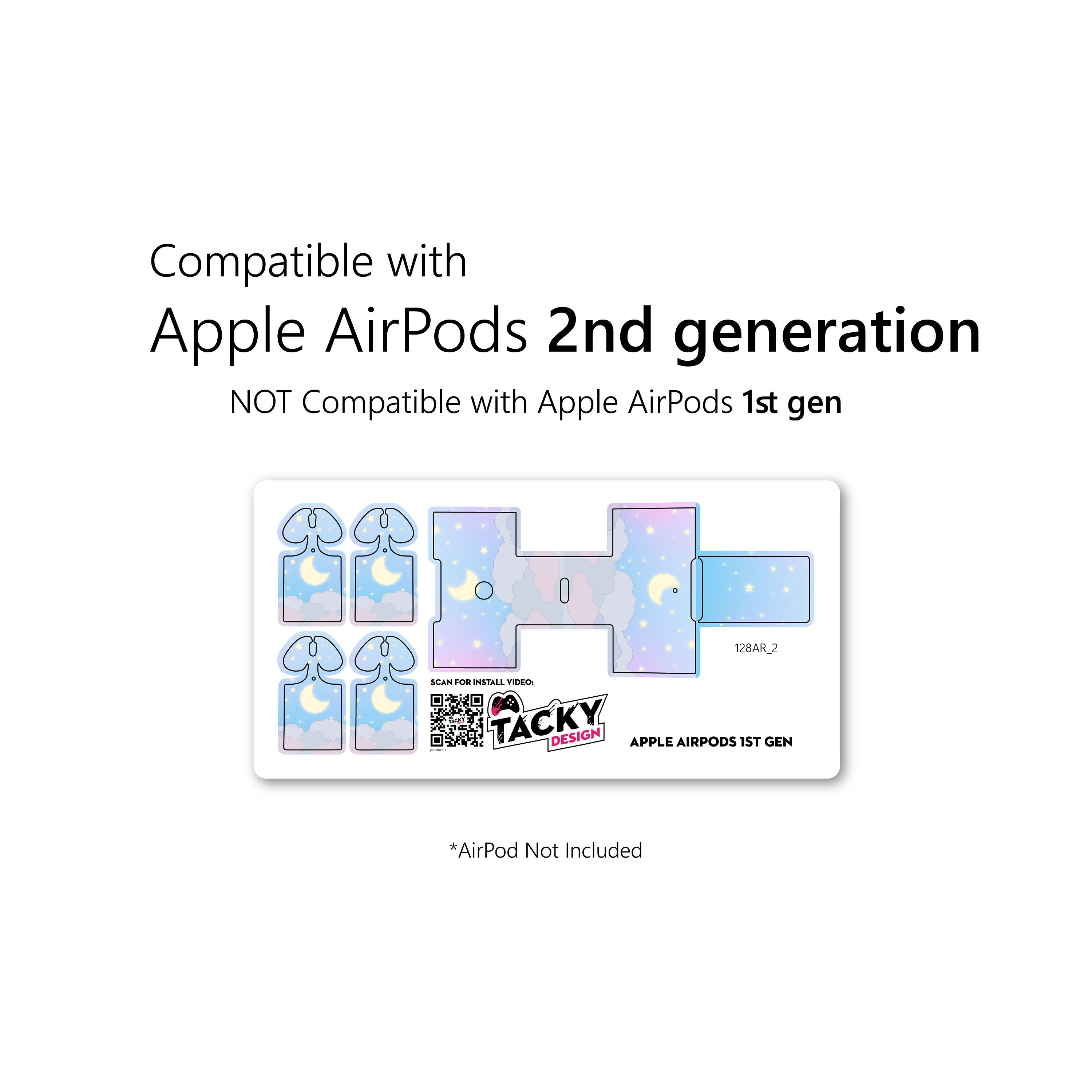 Clouds Apple Airpod Skins, Blue Airpods Sticker for airpods 1 & 2 Vinyl 3m, Airpods skin earbuds, Airpods Protective Full wrap Cover