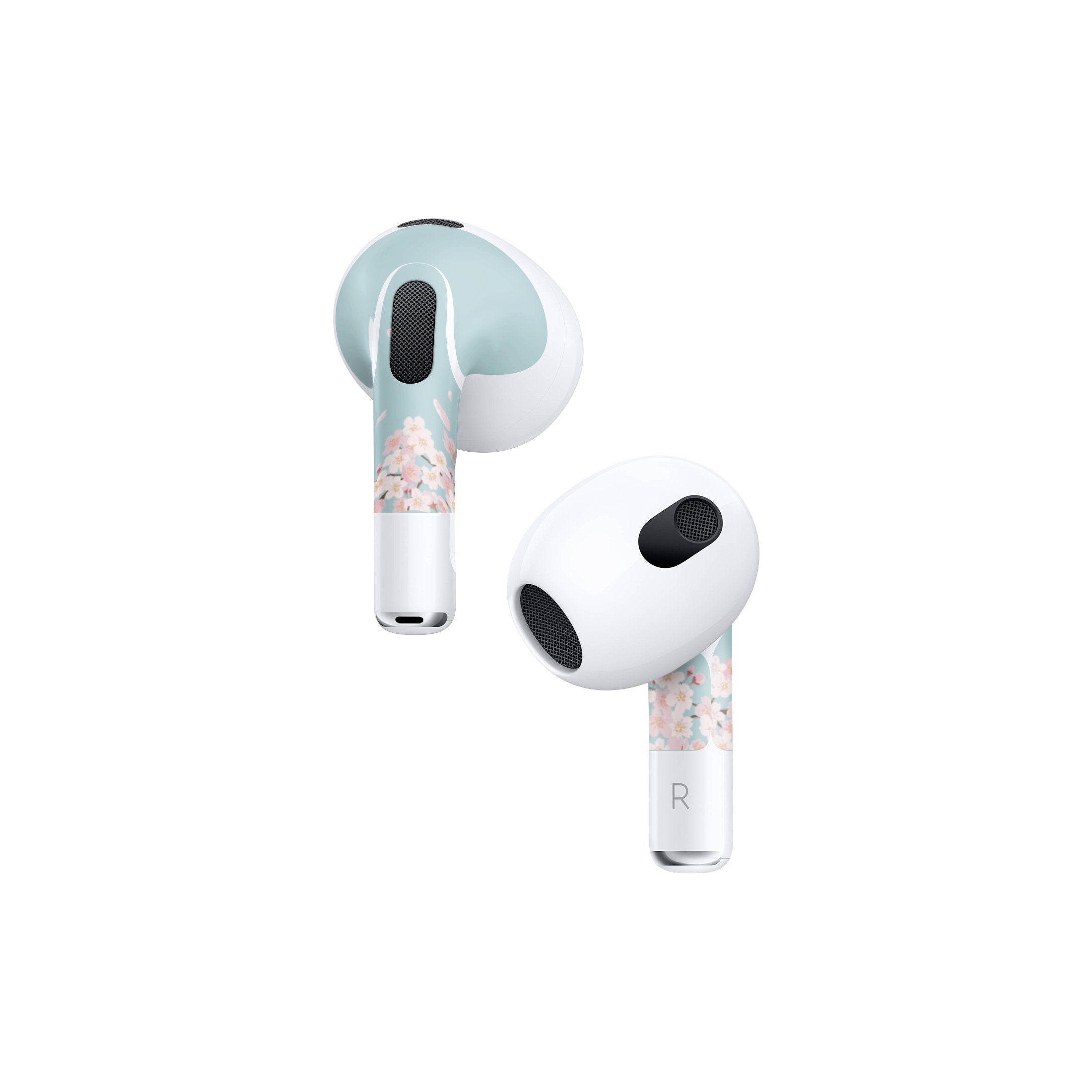 Sakura Apple Airpod Skins, Blue Airpods Sticker for Airpods 3 skin Vinyl 3m, Airpods skin earbuds, Airpods Protective Full wrap Cover