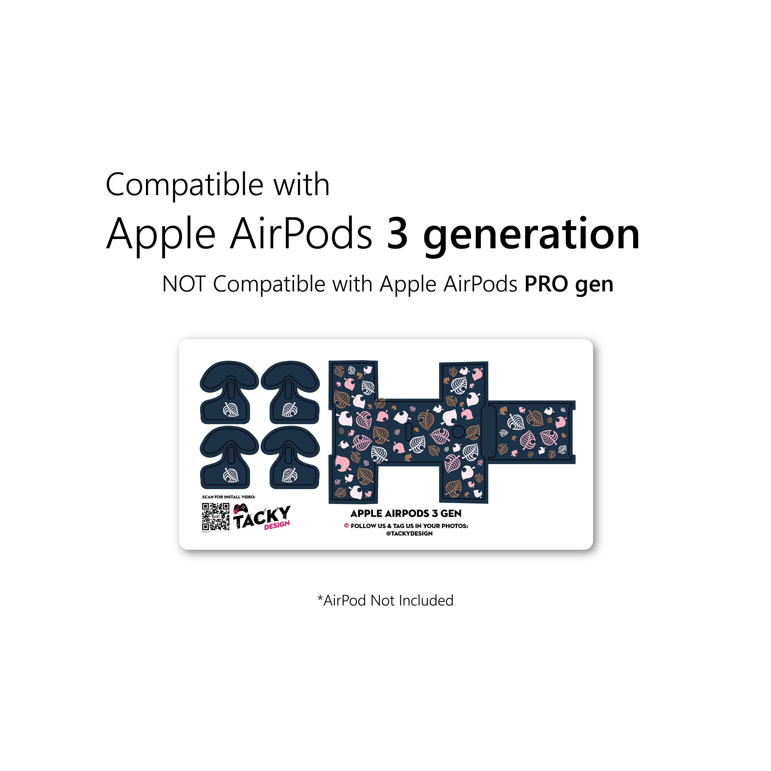 Leaves Apple Airpod Skins, Leaf Airpods Sticker for Airpods 3 skin Vinyl 3m, Airpods skin earbuds, Airpods Protective Full wrap Cover