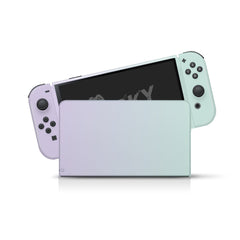 Classic Nintendo switches oled skin, Pastel purple  and Green Colorwave switch oled skin Duo Color Blocking Full wrap cover 3m