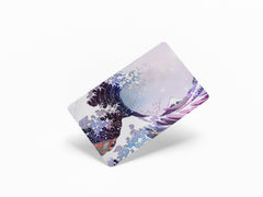 4PCS Credit Card Skin Wave, Includes 4 different variations for Debit Card Stickers Kawaii 3M Vinyl Waterproof, Bubble-Free Installation,