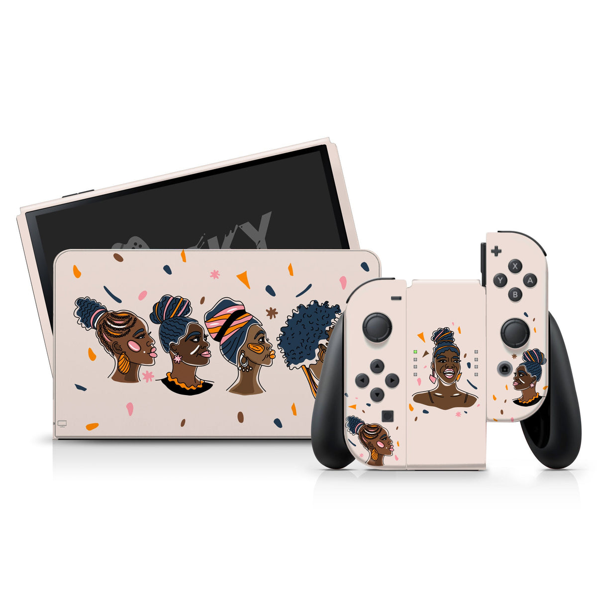 Beige Nintendo switches oled skin, Black Lives Matter switch oled skin Stickers Full wrap cover 3m