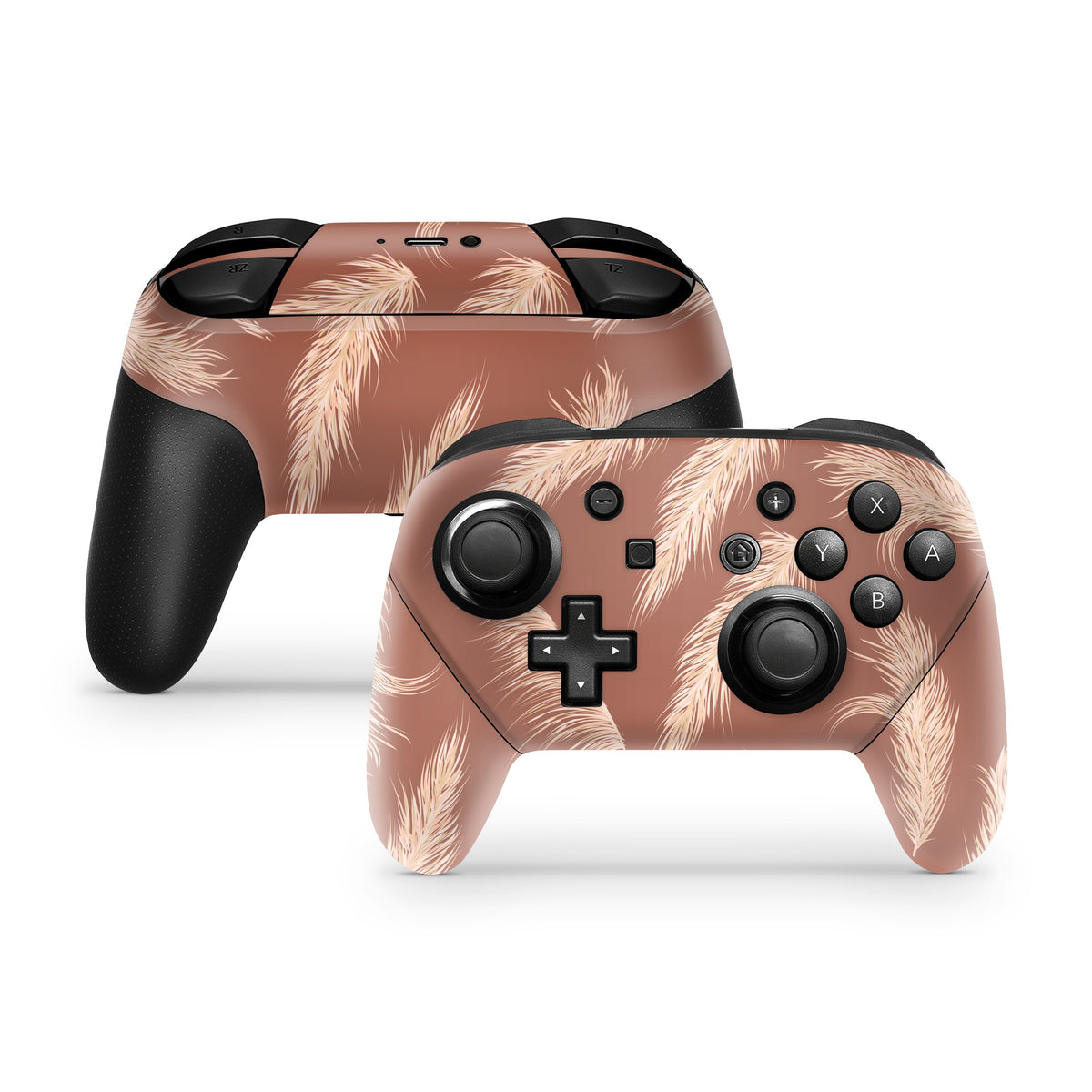 Nintendo Switch Pro Controller Skin Pampas, Brown Flowers skin pro controller Full cover 3M premium vynl sticker