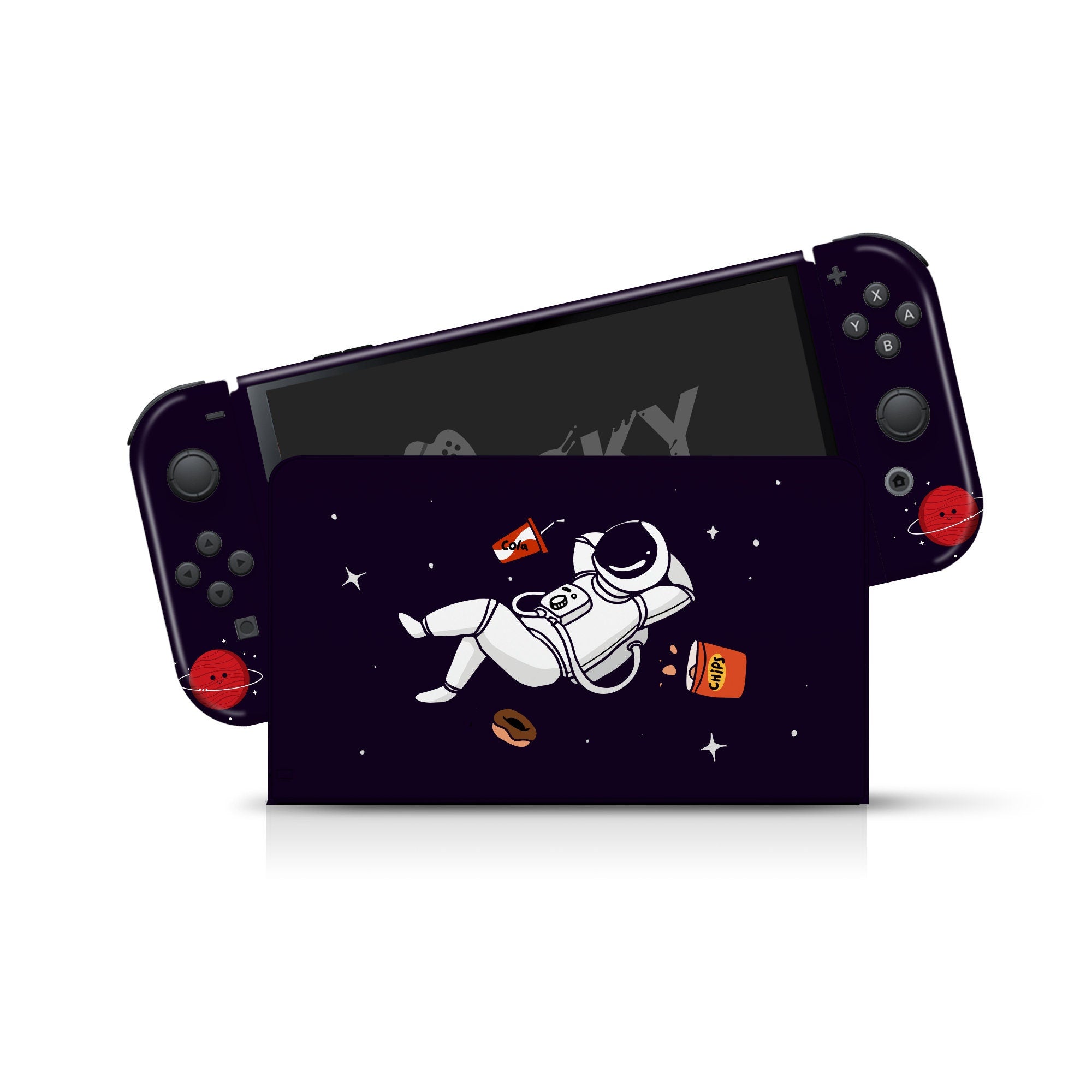 Nintendo switches oled skin Astronaut, Cute switch oled skin Kawaii Purple oled skin Full wrap cover 3m