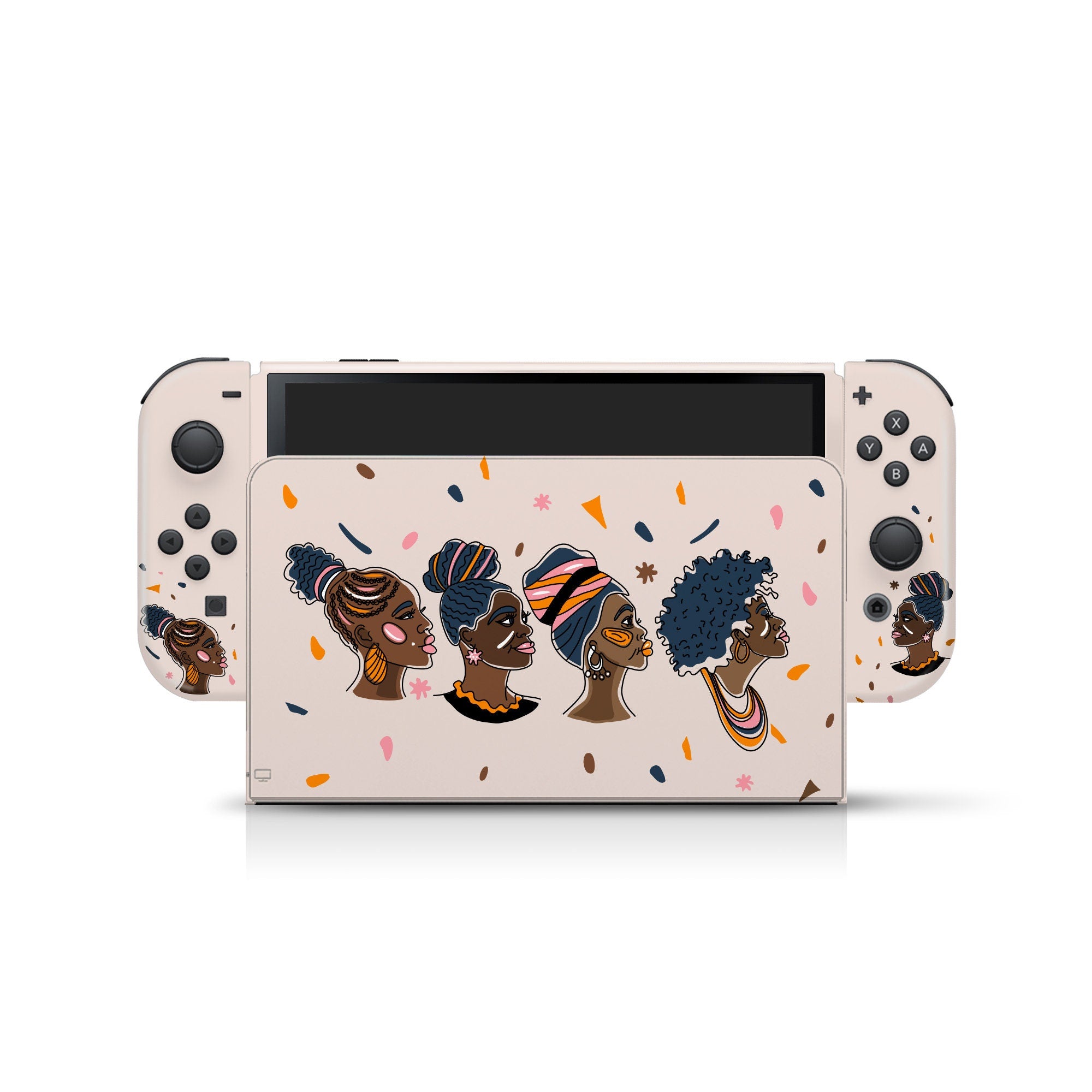 Beige Nintendo switches oled skin, Black Lives Matter switch oled skin Stickers Full wrap cover 3m