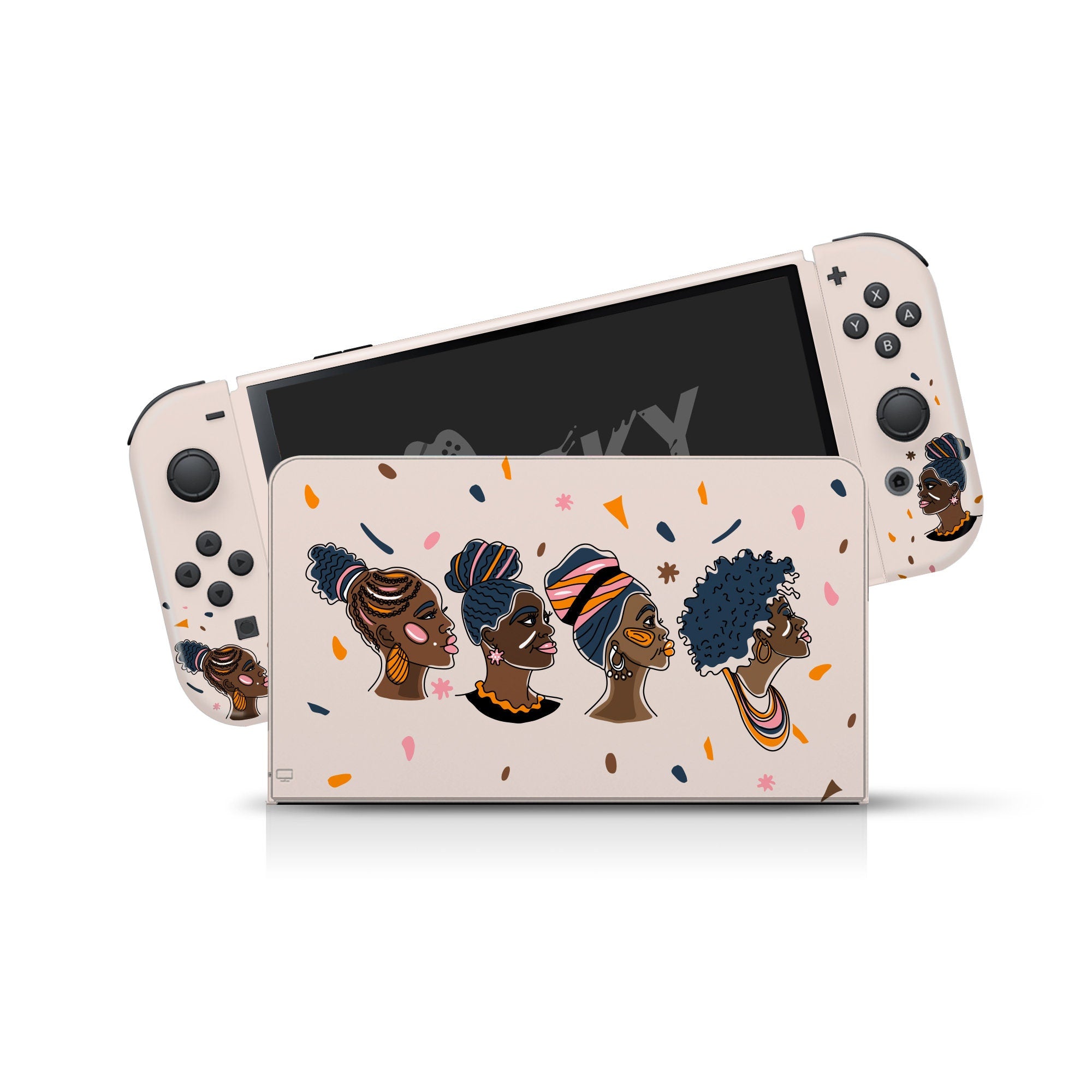 Beige Nintendo switches oled skin, Black Lives Matter switch oled skin Stickers Full wrap cover 3m