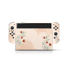 Nintendo switches oled skin Watercolor, Flower switch oled skin Beige skin Full wrap cover 3m