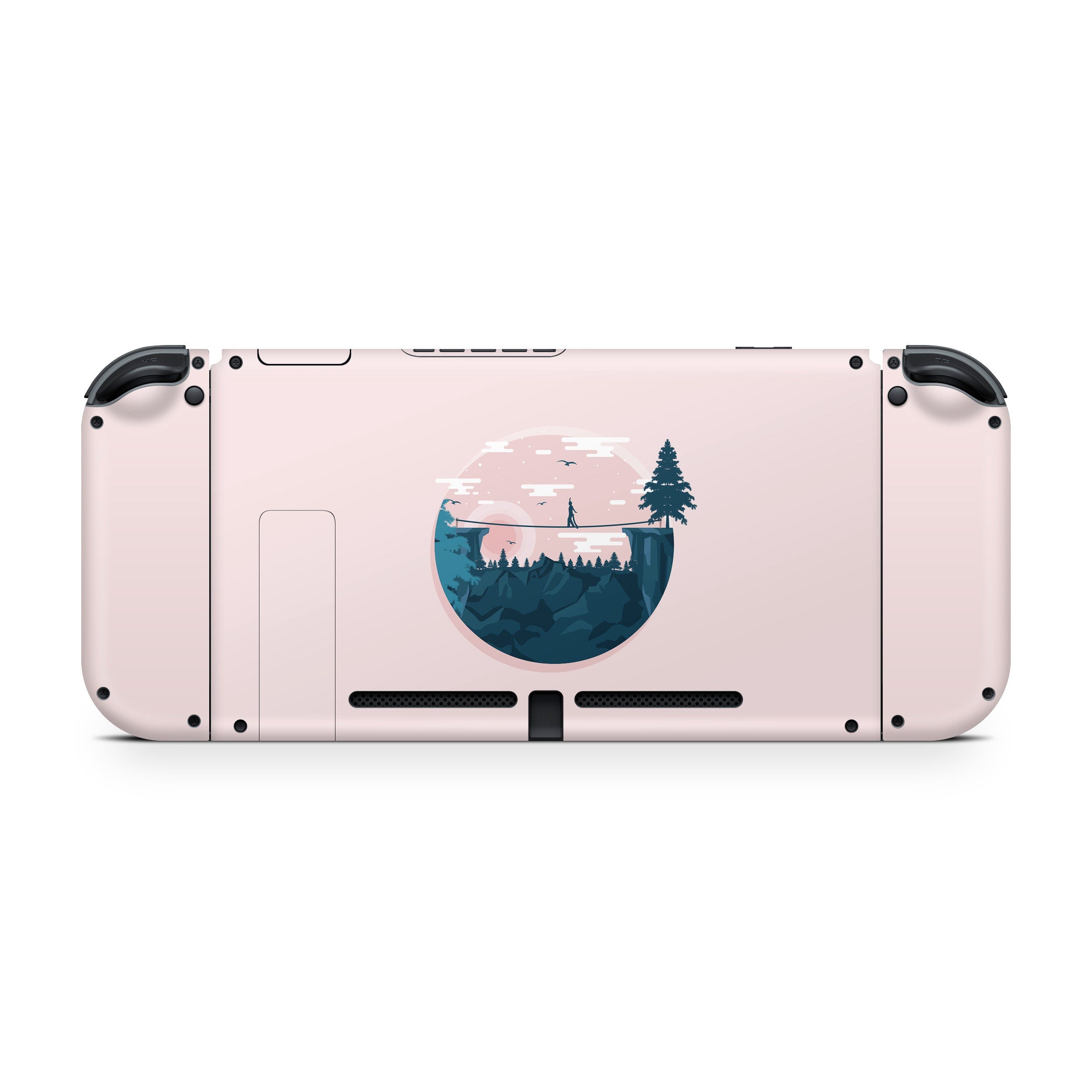 Nintendo switches skin Mountain , Pink switch skin Tightrope skin Premium Vinyl 3M Decal Stickers Full Cover