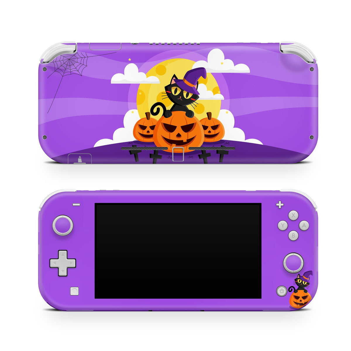 Spooky Pumpkin Nintendo switch Lite skin Halloween , Purple kawaii switches lite skin Full cover 3m