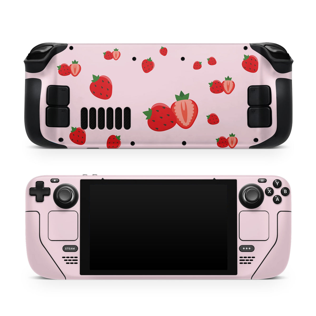 Cute Strawberry Steam Deck skin, Kawaii Pink color steam deck Decal Full Wrap cover Vinyl 3m Sticker