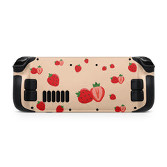 Cute Strawberry Steam Deck skin, Kawaii Cofee Color Steam Deck Decal Full Wrap cover Vinyl 3m Sticker