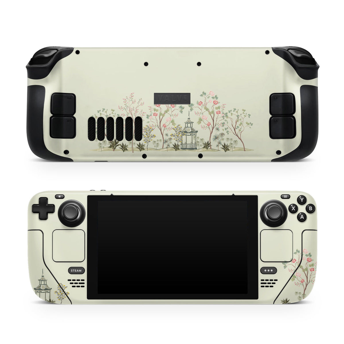 Japanese Sakura Steam Deck skin, Zodiac Cherry Blossom Steam Deck Kawaii Beige Color Decal Full Wrap cover Vinyl 3m Sticker