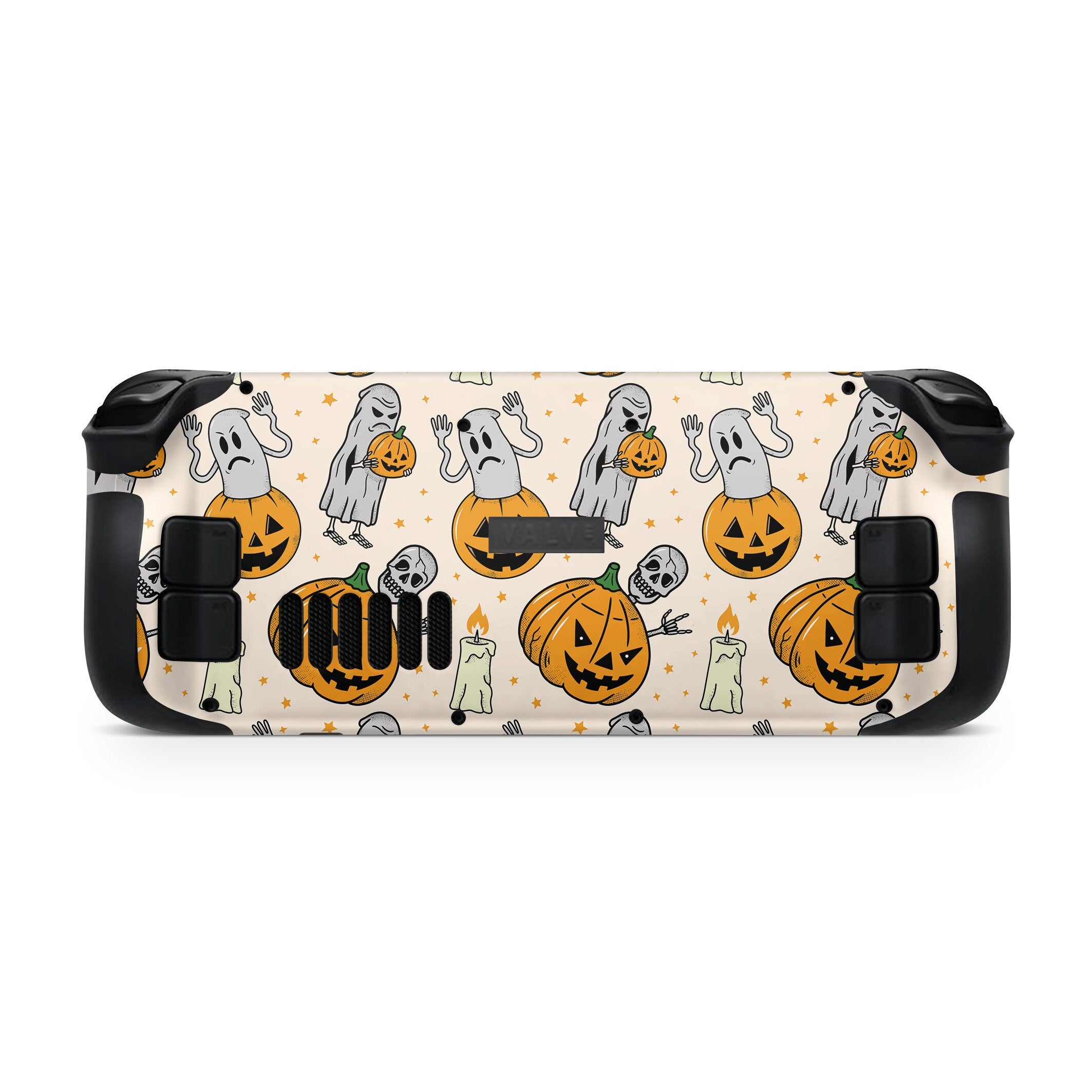 Spooky Halloween Steam Deck skin, Pumpkin Skin Beige Color Kawaii Steam Deck Decal Full Wrap cover Vinyl 3m Sticker