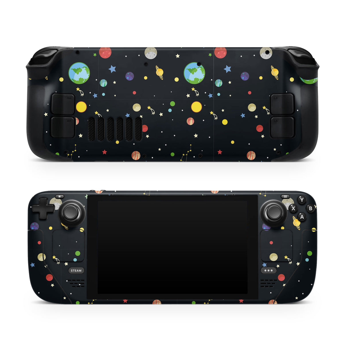 Cute Galaxy Steam Deck skin, Kawaii Planets Steam Deck Decal Blue color Full Wrap cover Vinyl 3m Sticker