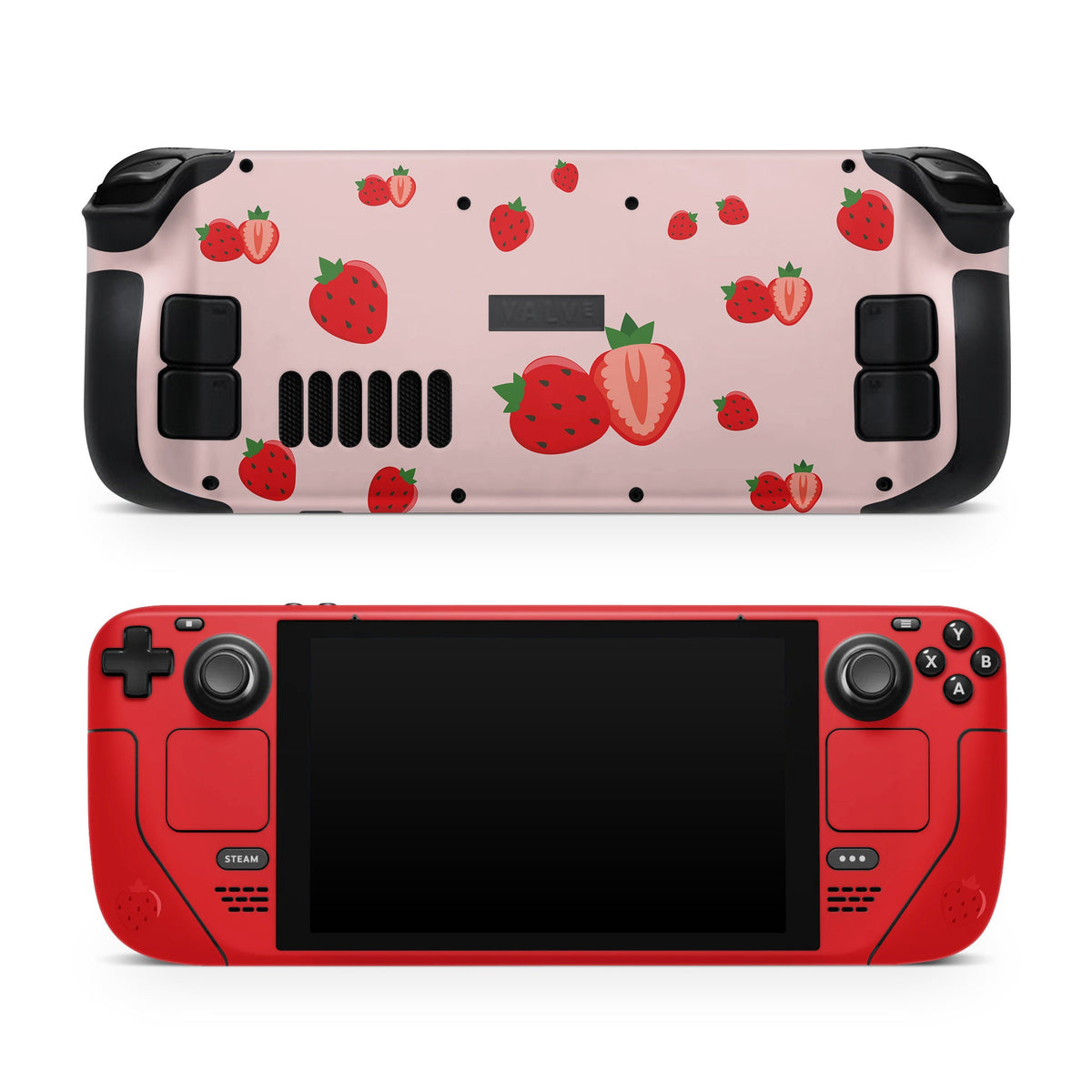 Cute Strawberry Steam Deck skin, Kawaii Red color steam deck Decal Full Wrap cover Vinyl 3m Sticker