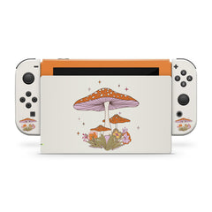 Nintendo Switches skin Mushroom, Orange Color switch skin Cute Full cover 3m