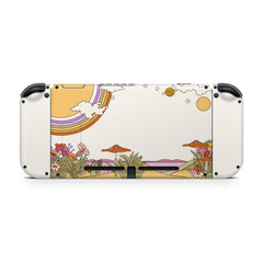 Nintendo switches skin 70's Retro, Mushroom Switch skin Kawaii cute Rainbow skin Premium Vinyl 3M Decal Stickers Full Cover