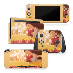 Nintendo switches Mushroom, Orange Flowers switch skin Full cover decal vinyl 3m stickers