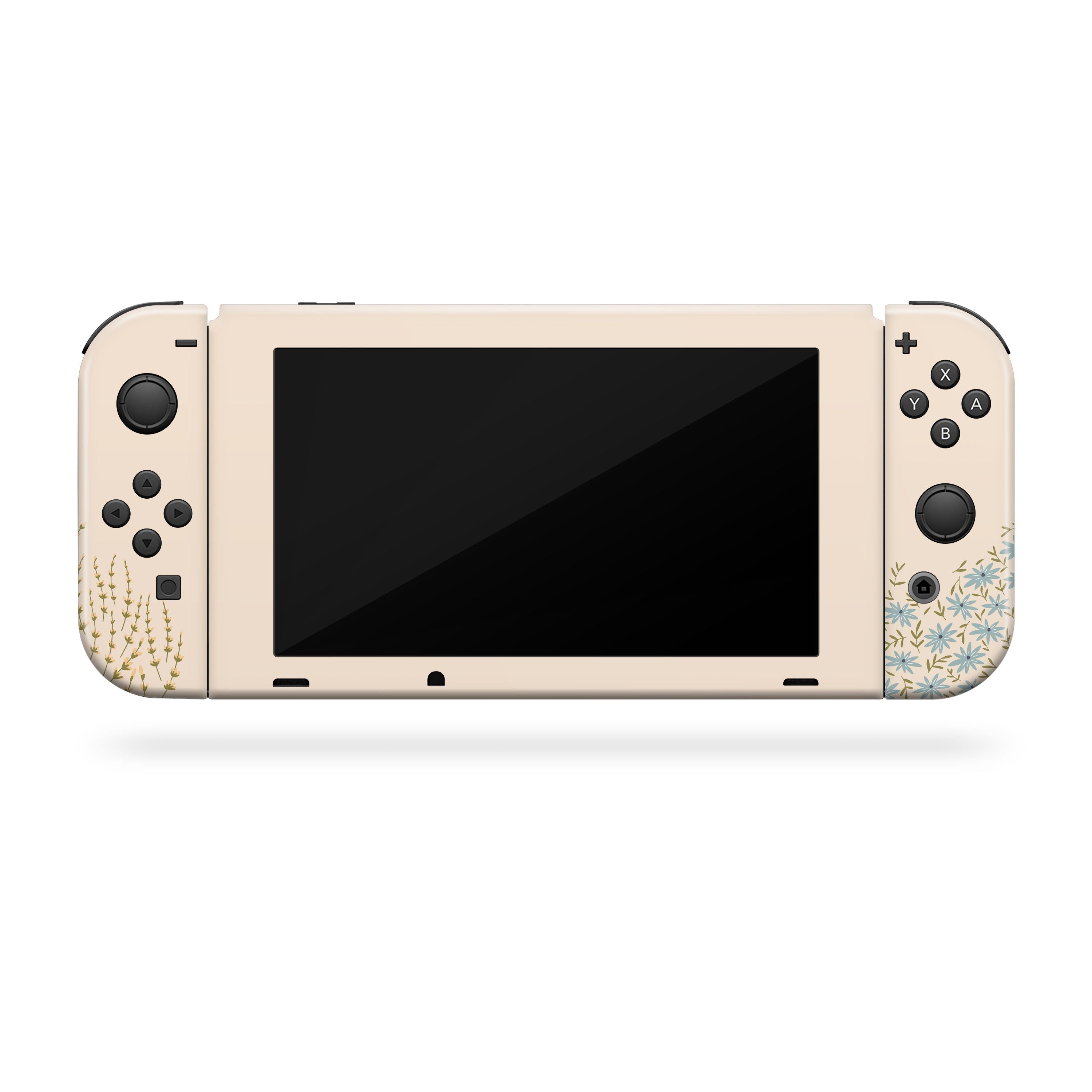 Nintendo Switches skin Colorful Flowers, Beige switch skin Cute Full cover 3m